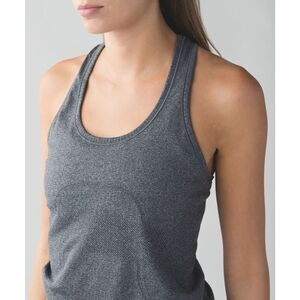 Lululemon Swiftly Tech Racerback Tank in Heathered Black - Size: 4